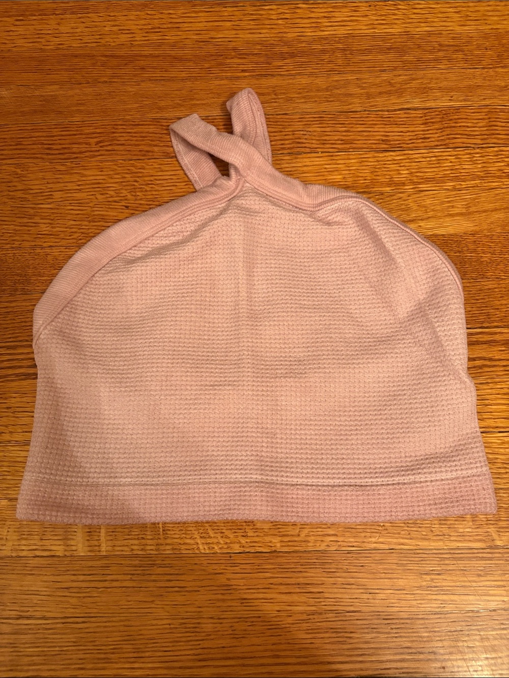 Light Pink Ribbed Halter Bralette Top